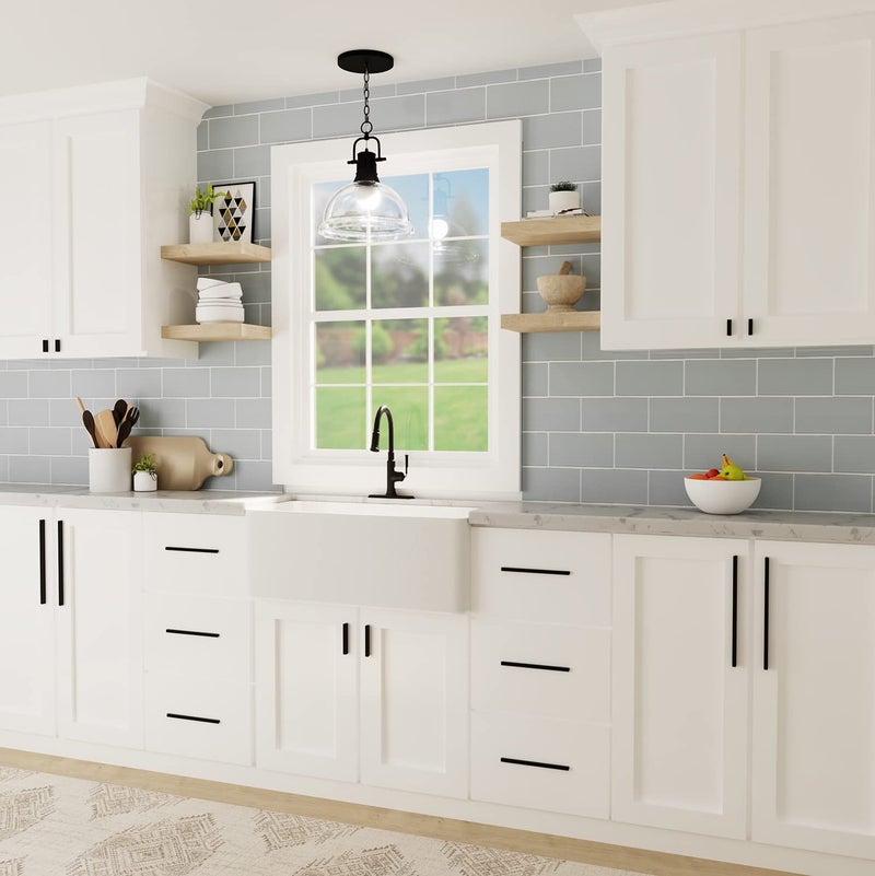 Hickory Hardware 1 Pack Solid Core Kitchen Cabinet Pulls, Luxury Cabinet Handles, Hardware for Doors & Dresser Drawers, 6-5/16 Inch (160mm) Hole Center, Flat Onyx, Streamline Collection - Image 3
